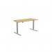 Zoom Single Height Adjust Desk 1400 x 700mm - Rectangular Bamboo top Silver Frame ZM-1470/RECT/SLV