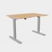 Zoom Single Height Adjust Desk - Double purpose scallop, 1200 x 800mm - Beech Silver Frame ZM-DPS1280/BE/SLV