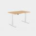 Zoom Single Height Adjust Desk - Double purpose scallop, 1200 x 800mm - Beech White Frame ZM-DPS1280/BE/WHT