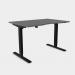 Zoom Single Height Adjust Desk - Double purpose scallop, 1200 x 800mm - Graphite Black Frame ZM-DPS1280/GR/BLK