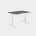 Zoom Single Height Adjust Desk - Double purpose scallop, 1200 x 800mm - Graphite White Frame ZM-DPS1280/GR/WHT