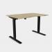 Zoom Single Height Adjust Desk - Double purpose scallop, 1200 x 800mm - Urban Oak Black Frame ZM-DPS1280/UO/BLK