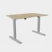 Zoom Single Height Adjust Desk - Double purpose scallop, 1200 x 800mm - Urban Oak Silver Frame ZM-DPS1280/UO/SLV