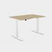 Zoom Single Height Adjust Desk - Double purpose scallop, 1200 x 800mm - Urban Oak White Frame ZM-DPS1280/UO/WHT