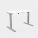 Zoom Single Height Adjust Desk - Double purpose scallop, 1200 x 800mm - White Silver Frame ZM-DPS1280/WH/SLV