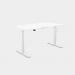 Zoom Single Height Adjust Desk - Double purpose scallop, 1200 x 800mm - White White Frame ZM-DPS1280/WH/WHT