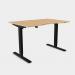 Zoom Single Height Adjust Desk - Double purpose scallop, 1400 x 800mm - Beech Black Frame ZM-DPS1480/BE/BLK