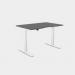 Zoom Single Height Adjust Desk - Double purpose scallop, 1400 x 800mm - Graphite White Frame ZM-DPS1480/GR/WHT