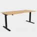 Zoom Single Height Adjust Desk - Double purpose scallop, 1600 x 800mm - Beech Black Frame ZM-DPS1680/BE/BLK