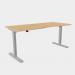 Zoom Single Height Adjust Desk - Double purpose scallop, 1600 x 800mm - Beech Silver Frame ZM-DPS1680/BE/SLV