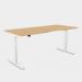 Zoom Single Height Adjust Desk - Double purpose scallop, 1600 x 800mm - Beech White Frame ZM-DPS1680/BE/WHT