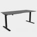 Zoom Single Height Adjust Desk - Double purpose scallop, 1600 x 800mm - Graphite Black Frame ZM-DPS1680/GR/BLK