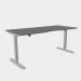 Zoom Single Height Adjust Desk - Double purpose scallop, 1600 x 800mm - Graphite Silver Frame ZM-DPS1680/GR/SLV