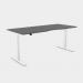 Zoom Single Height Adjust Desk - Double purpose scallop, 1600 x 800mm - Graphite White Frame ZM-DPS1680/GR/WHT