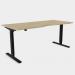 Zoom Single Height Adjust Desk - Double purpose scallop, 1600 x 800mm - Urban Oak Black Frame ZM-DPS1680/UO/BLK