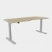 Zoom Single Height Adjust Desk - Double purpose scallop, 1600 x 800mm - Urban Oak Silver Frame ZM-DPS1680/UO/SLV