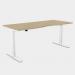 Zoom Single Height Adjust Desk - Double purpose scallop, 1600 x 800mm - Urban Oak White Frame ZM-DPS1680/UO/WHT