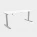 Zoom Single Height Adjust Desk - Double purpose scallop, 1600 x 800mm - White Silver Frame ZM-DPS1680/WH/SLV