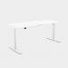 Zoom Single Height Adjust Desk - Double purpose scallop, 1600 x 800mm - White White Frame ZM-DPS1680/WH/WHT