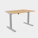 Zoom Single Height Adjust Desk - Top With Alu Portals, 1200 x 800mm - Beech Silver Frame ZM-TP1280/BE/SLV