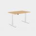 Zoom Single Height Adjust Desk - Top With Alu Portals, 1200 x 800mm - Beech White Frame ZM-TP1280/BE/WHT