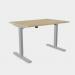 Zoom Single Height Adjust Desk - Top With Alu Portals, 1200 x 800mm - Urban Oak Silver Frame ZM-TP1280/UO/SLV