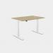 Zoom Single Height Adjust Desk - Top With Alu Portals, 1200 x 800mm - Urban Oak White Frame ZM-TP1280/UO/WHT