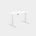 Zoom Single Height Adjust Desk - Top With Alu Portals, 1200 x 800mm - White White Frame ZM-TP1280/WH/WHT