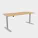 Zoom Single Height Adjust Desk - Top With Alu Portals, 1600 x 800mm - Beech Silver Frame ZM-TP1680/BE/SLV