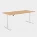 Zoom Single Height Adjust Desk - Top With Alu Portals, 1600 x 800mm - Beech White Frame ZM-TP1680/BE/WHT