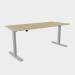 Zoom Single Height Adjust Desk - Top With Alu Portals, 1600 x 800mm - Urban Oak Silver Frame ZM-TP1680/UO/SLV