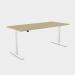 Zoom Single Height Adjust Desk - Top With Alu Portals, 1600 x 800mm - Urban Oak White Frame ZM-TP1680/UO/WHT