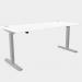 Zoom Single Height Adjust Desk - Top With Alu Portals, 1600 x 800mm - White Silver Frame ZM-TP1680/WH/SLV