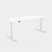 Zoom Single Height Adjust Desk - Top With Alu Portals, 1600 x 800mm - White White Frame ZM-TP1680/WH/WHT