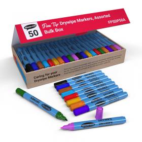 Show-me Drywipe Marker Fine Tip Assorted (Pack of 50) FPSDP50A EG60175