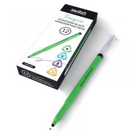 Swash KOMFIGRIP Handwriting Pen Black (Pack of 12) THW12BK EG60233