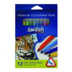 Swash KOMFIGRIP Colouring Pen Fine Tip Assorted (Pack of 12) TW12F EG60375