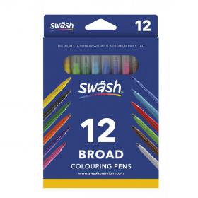 Swash KOMFIGRIP Colouring Pen Broad Tip Assorted (Pack of 12) TW12BD EG60376