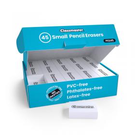 Classmaster Plastic Eraser White (Pack of 45) PES45 EG60393