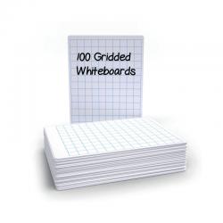 Show-me Economy Drywipe Boards 500 Micron 20mm Gridlines A4 (Pack of 100) WBG100 EG62997