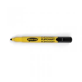 Show-me Flipchart Markers Black (Pack of 10) FCM10BK EG63423