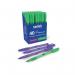 Swash Triangular Ballpoint Pens with Rubber Grip 40 Green + 3 Purple (Pack of 43) BBT40GN EG63463