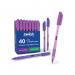 Swash Triangular Ballpoint Pens with Rubber Grip 40 Pink + 3 Purple (Pack of 43) BBT40PK EG63464