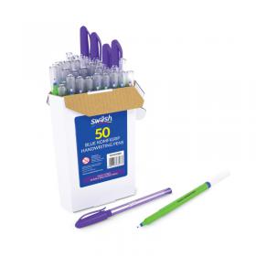 Swash Handwriting Pens Blue + 5 FOC Swash Handwriting Pens Purple Pack of 55 THW50BU EG63477