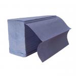 1-Ply Blue Z-Fold Hand Towels: 250-sheet pack of 12. Recycled sustainable distinctive blue. Z-Fold for easy dispensing. Ideal for various settings. 2100FM