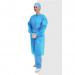 Disposable Long Sleeve Gown: Premium non-woven garment in striking blue. Single-use full coverage long sleeves. Ideal for healthcare. DLSG