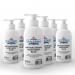 In this image, there are six bright blue bottles of Eastpoint Healthcares Osler & Walsh Antibacterial Hand Soap. Each bottle has a convenient pump, and they are all lined up neatly on a surface. The label features the brand name and product information in bold letters.