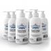 The photo shows a pack of six 500ml bottles of Eastpoint Healthcare Hand Wash Osler & Walsh Ivory Pearl Hand Soap. The labels indicate that it is made in the UK and is antibacterial and skin-friendly. The bottles are a pearly white color and feature a simple and clean design.