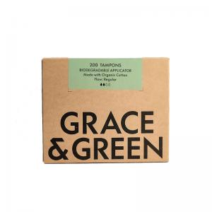 Grace and Green Bulk Organic Cotton Applicator Tampons Regular Pack of