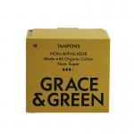 Grace and Green Organic Cotton Non Applicator Tampons Super (Pack of 18) GG0TS002 EHC03533